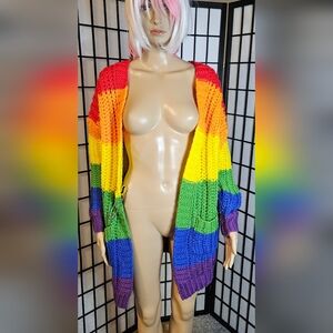 Current Mood Womens Sweater Size S Multicolor Open Cardigan Chunky Knit